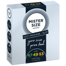 Набір презервативів Mister Size - pure feel - 47–49–53 (3 condoms), 3 розміри, товщина 0,05 мм Набір презервативів Mister Size - pure feel - 47–49–53 (3 condoms), 3 розміри, товщина 0,05 мм