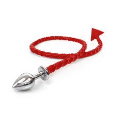 Металева анальна пробка S з диявольським хвостом Art of Sex - Succubus, екошкіра, червоний Металева анальна пробка S з диявольським хвостом Art of Sex - Succubus, екошкіра, червоний