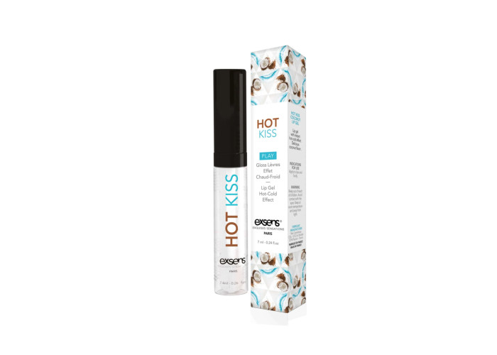 Стимулювальний блиск для губ EXSENS Coconut Hot Kiss 7 мл, зігріває та охолоджує Стимулювальний блиск для губ EXSENS Coconut Hot Kiss 7 мл, зігріває та охолоджує