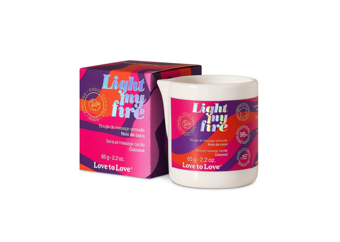 Масажна свічка Love To Love LIGHT MY FIRE Coconut (65 мл) Масажна свічка Love To Love LIGHT MY FIRE Coconut (65 мл)