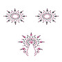 Пестіс з кристалів Petits Joujoux Gloria set of 3 - Black/Pink, прикраса на груди та вульву