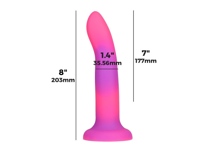 Фалоімітатор, що світиться в темряві, ADDICTION Rave 8″, Glow in the Dark Dildo Pink Purple, 20,3 см Фалоімітатор, що світиться в темряві, ADDICTION Rave 8″, Glow in the Dark Dildo Pink Purple, 20,3 см