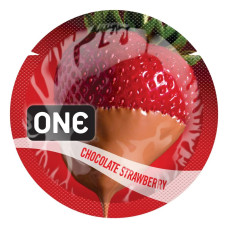 Ароматизований презерватив ONE FlavorWaves Chocolate Strawberry, 1 шт, запах полуниці та шоколаду Ароматизований презерватив ONE FlavorWaves Chocolate Strawberry, 1 шт, запах полуниці та шоколаду