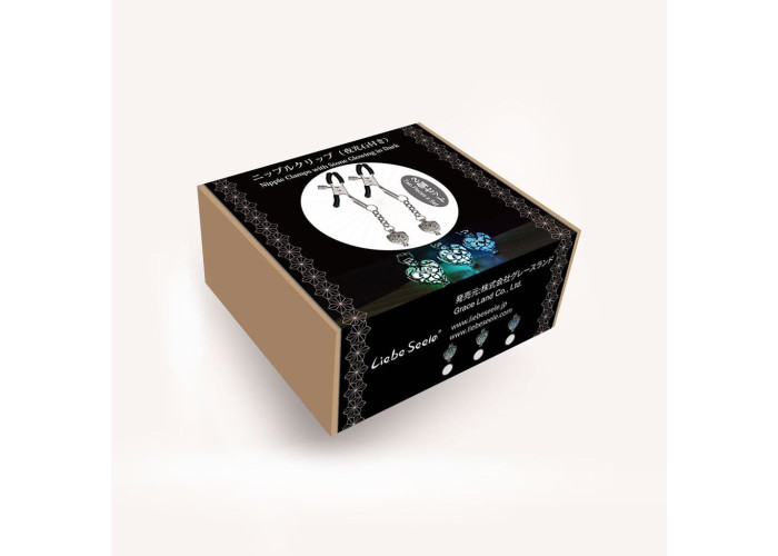 Затискачі для сосків Liebe Seele Glow-in-dark Nipple Clamps Blue Затискачі для сосків Liebe Seele Glow-in-dark Nipple Clamps Blue