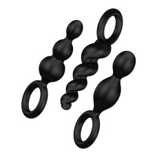 Набір анальних іграшок Satisfyer Plug black (set of 3) - Booty Call, макс. діаметр 3 см Набір анальних іграшок Satisfyer Plug black (set of 3) - Booty Call, макс. діаметр 3 см