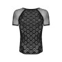 Чоловіча напівпрозора футболка з орнаментом Obsessive T102 T-shirt S/M/L, чорна