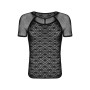Чоловіча напівпрозора футболка з орнаментом Obsessive T102 T-shirt S/M/L, чорна