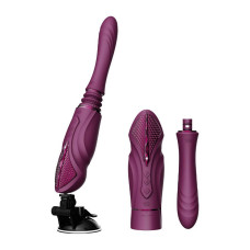 Компактна смарт секс-машина Zalo – Sesh Velvet Purple, 2 насадки, пульт ДК, кристал Swarovski Компактна смарт секс-машина Zalo – Sesh Velvet Purple, 2 насадки, пульт ДК, кристал Swarovski