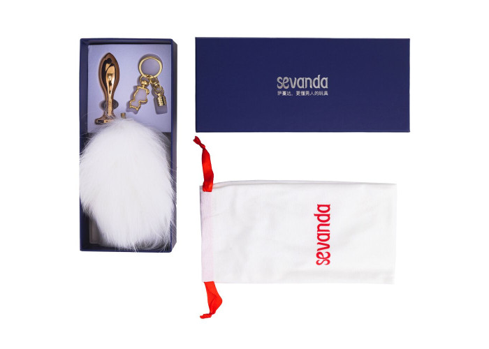 Металева анальна пробка Кролячий хвост LOCKINK SEVANDA White Bunny-Tail Anal Rose-shape Plug Металева анальна пробка Кролячий хвост LOCKINK SEVANDA White Bunny-Tail Anal Rose-shape Plug