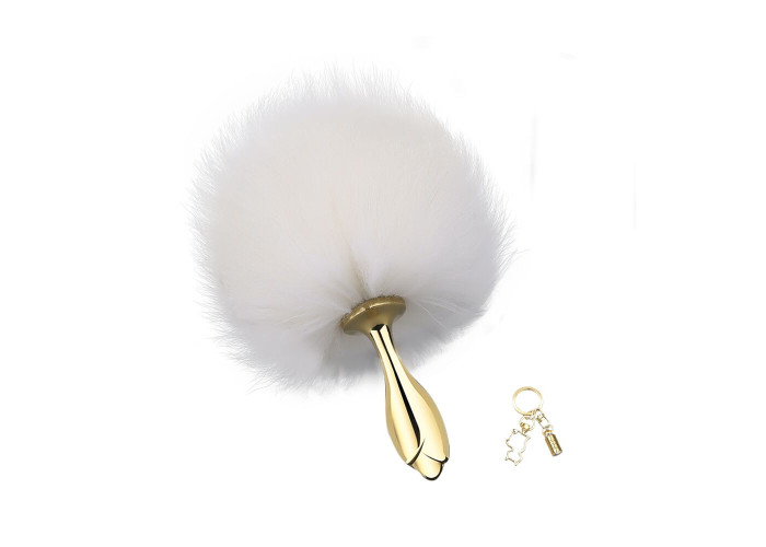 Металева анальна пробка Кролячий хвост LOCKINK SEVANDA White Bunny-Tail Anal Rose-shape Plug Металева анальна пробка Кролячий хвост LOCKINK SEVANDA White Bunny-Tail Anal Rose-shape Plug