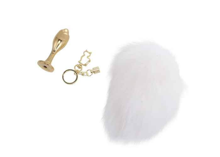 Металева анальна пробка Кролячий хвост LOCKINK SEVANDA White Bunny-Tail Anal Rose-shape Plug Металева анальна пробка Кролячий хвост LOCKINK SEVANDA White Bunny-Tail Anal Rose-shape Plug