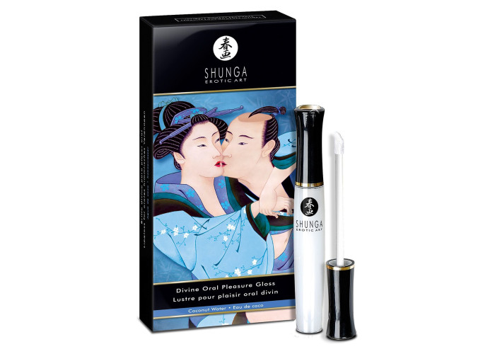 Стимулювальний блиск для губ Shunga LIPGLOSS – Coconut Water (10 мл), ефект поколювання, холод-тепло Стимулювальний блиск для губ Shunga LIPGLOSS – Coconut Water (10 мл), ефект поколювання, холод-тепло
