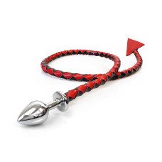 Металева анальна пробка S з диявольським хвостом Art of Sex - Succubus, екошкіра, чорний/червоний Металева анальна пробка S з диявольським хвостом Art of Sex - Succubus, екошкіра, чорний/червоний