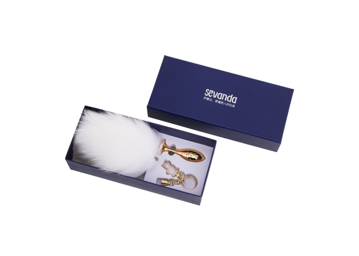 Металева анальна пробка Кролячий хвост LOCKINK SEVANDA White Bunny-Tail Anal Pear-shape Plug Металева анальна пробка Кролячий хвост LOCKINK SEVANDA White Bunny-Tail Anal Pear-shape Plug