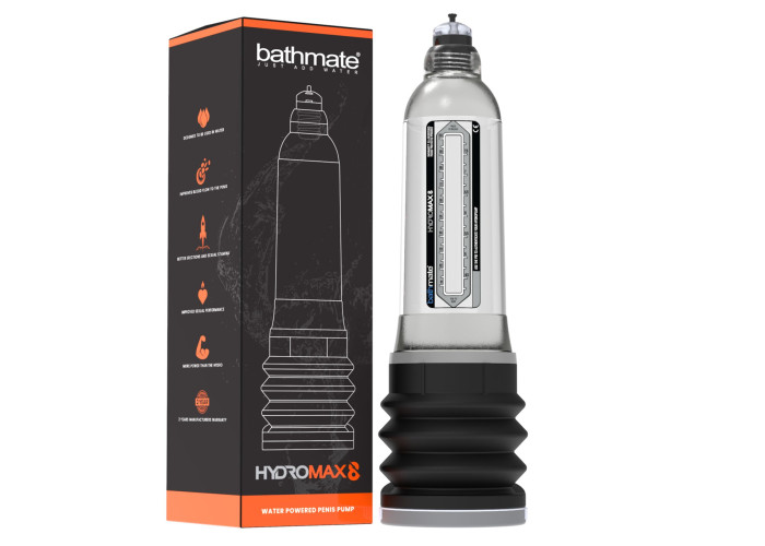 Гідропомпа Bathmate Hydromax 8 Clear, для члена довжиною від 15 до 20 см, діаметр до 5,5 см Гідропомпа Bathmate Hydromax 8 Clear, для члена довжиною від 15 до 20 см, діаметр до 5,5 см