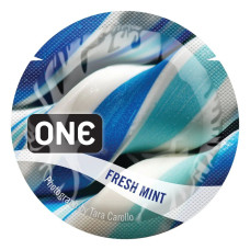 Ароматизований презерватив ONE FlavorWaves Fresh Mint, 1 шт, яскраво-синій, запах м’яти Ароматизований презерватив ONE FlavorWaves Fresh Mint, 1 шт, яскраво-синій, запах м’яти