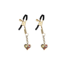 Затискачі для сосків Liebe Seele Nipple Clamps Gold Heart-shaped Flowers on Blue