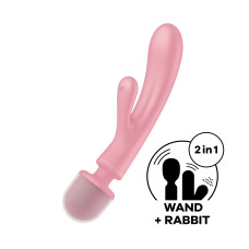 Вібратор-кролик з вібромасажером Satisfyer Triple Lover Pink, 3 мотори Вібратор-кролик з вібромасажером Satisfyer Triple Lover Pink, 3 мотори
