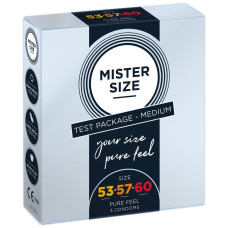 Набір презервативів Mister Size - pure feel - 53–57–60 (3 condoms), 3 розміри, товщина 0,05 мм Набір презервативів Mister Size - pure feel - 53–57–60 (3 condoms), 3 розміри, товщина 0,05 мм