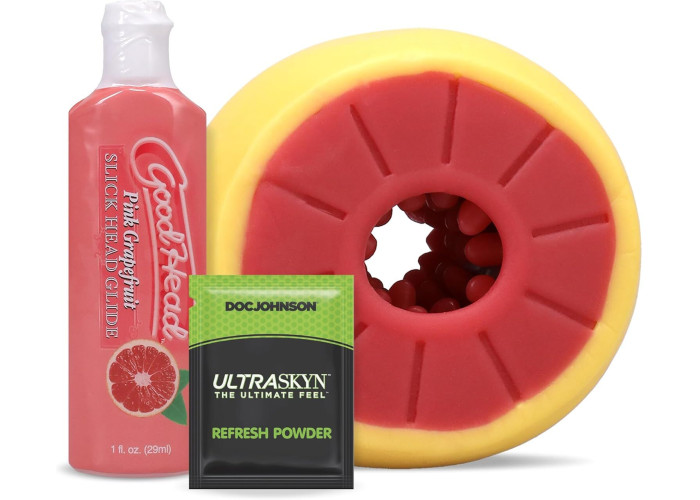 Набір для мінету Doc Johnson GoodHead Grapefruit Blowjob Set - Yellow Набір для мінету Doc Johnson GoodHead Grapefruit Blowjob Set - Yellow