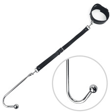 Анальний гак 2 із нашийником з натуральної шкіри Art of Sex - Anal hook, Чорний Анальний гак 2 із нашийником з натуральної шкіри Art of Sex - Anal hook, Чорний