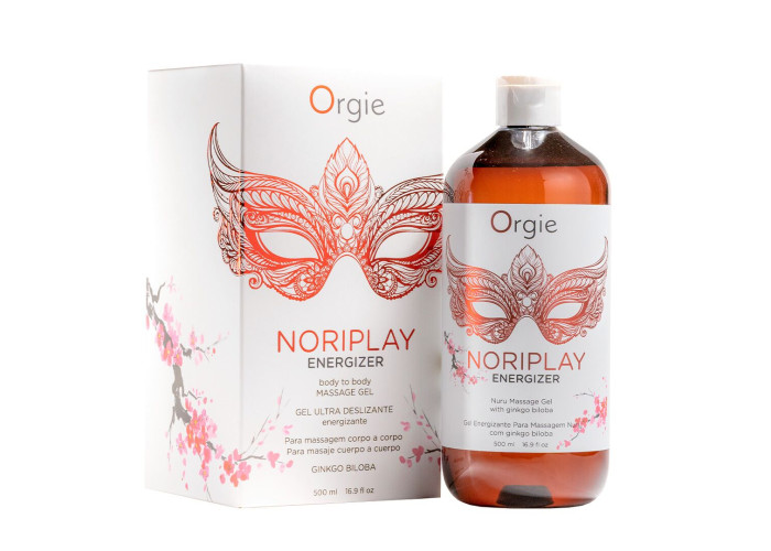 Гель для NURU-масажу Orgie – Noriplay Energizer (500 мл), екстракт гінкго білоба, захисне простирадло Гель для NURU-масажу Orgie – Noriplay Energizer (500 мл), екстракт гінкго білоба, захисне простирадло