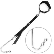 Анальний гак 3 із нашийником з натуральної шкіри Art of Sex - Anal hook, Чорний Анальний гак 3 із нашийником з натуральної шкіри Art of Sex - Anal hook, Чорний