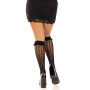 Гольфи ажурні Leg Avenue Sweetheart Ruffle Cuff Knee Highs, чорні, з рюшами, малюнок-сердечка Гольфи ажурні Leg Avenue Sweetheart Ruffle Cuff Knee Highs, чорні, з рюшами, малюнок-сердечка