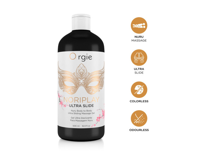 Гель для NURU-масажу Orgie – Noriplay Ultra Slide (500 мл), екстракт морських водоростей, простирадло Гель для NURU-масажу Orgie – Noriplay Ultra Slide (500 мл), екстракт морських водоростей, простирадло