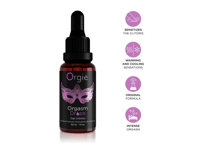 Збуджувальні краплі для клітора Orgie Orgasm Drops, 30 мл, ефект розігріву та охолодження Збуджувальні краплі для клітора Orgie Orgasm Drops, 30 мл, ефект розігріву та охолодження