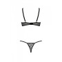 Еротичний комплект Passion MARINA SET WITH OPEN BRA, L/XL, black, відкриті чашки