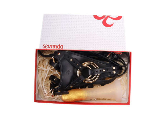 Страпон LOCKINK SEVANDA Queen Sheba Strapon Golden Dildo, регульовані кріплення, силіконовий дилдо Страпон LOCKINK SEVANDA Queen Sheba Strapon Golden Dildo, регульовані кріплення, силіконовий дилдо