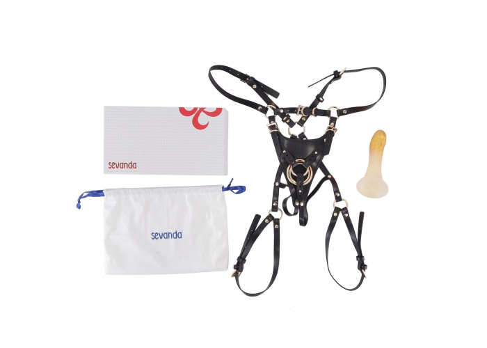 Страпон LOCKINK SEVANDA Queen Sheba Strapon Golden Dildo, регульовані кріплення, силіконовий дилдо Страпон LOCKINK SEVANDA Queen Sheba Strapon Golden Dildo, регульовані кріплення, силіконовий дилдо