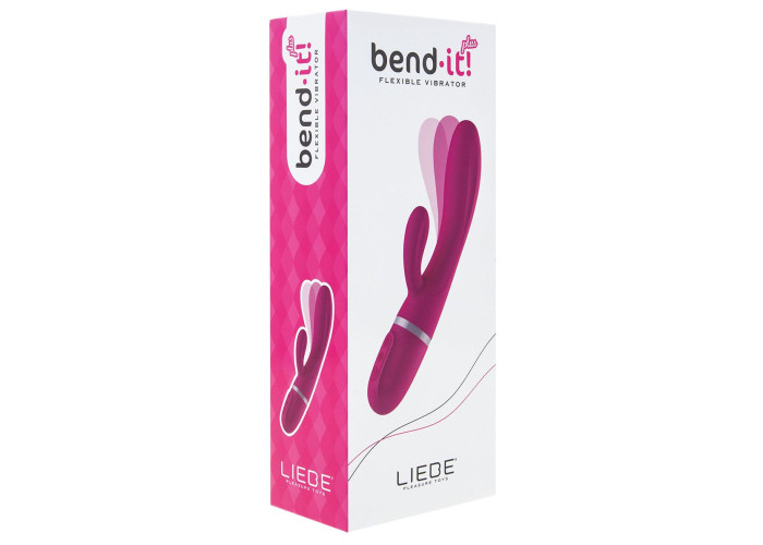Вібратор-кролик Liebe Bend It Plus Cerise, гнучкий, 2 мотори, 10 режимів Вібратор-кролик Liebe Bend It Plus Cerise, гнучкий, 2 мотори, 10 режимів
