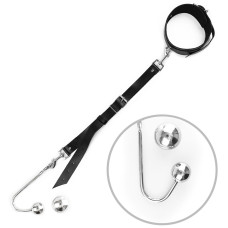 Анальний гак 4 із нашийником з натуральної шкіри Art of Sex - Anal hook, Чорний Анальний гак 4 із нашийником з натуральної шкіри Art of Sex - Anal hook, Чорний
