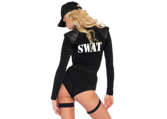 (SALE) Костюм еротичних спецсил Leg Avenue SWAT Team Babe XS, боді, пояс, підв’язки, рація, кепка (SALE) Костюм еротичних спецсил Leg Avenue SWAT Team Babe XS, боді, пояс, підв’язки, рація, кепка