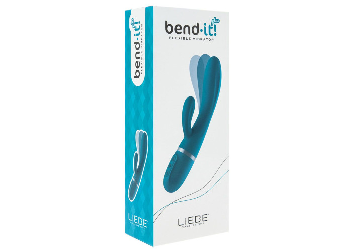 Вібратор-кролик Liebe Bend It Plus Ocean Blue, гнучкий, 2 мотори, 10 режимів Вібратор-кролик Liebe Bend It Plus Ocean Blue, гнучкий, 2 мотори, 10 режимів