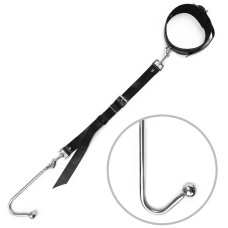 Анальний гак 1 із нашийником з натуральної шкіри Art of Sex - Anal hook, Чорний Анальний гак 1 із нашийником з натуральної шкіри Art of Sex - Anal hook, Чорний