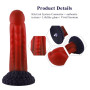 Силіконовий дилдо Hismith 8.35' Curved Silicone Dildo Red Monster Series