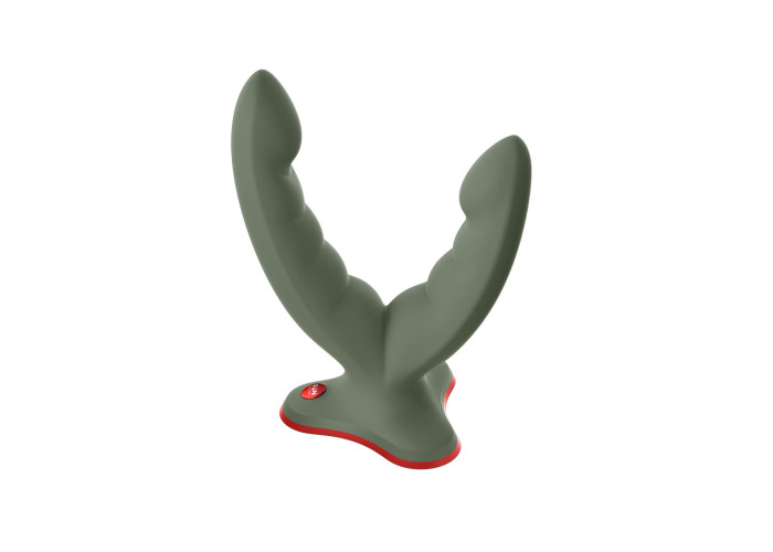 Подвійний фалоімітатор Fun Factory RYDE wild olive, гнучкі стовбури, присоска Подвійний фалоімітатор Fun Factory RYDE wild olive, гнучкі стовбури, присоска