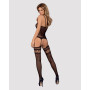 (SALE) Бодістокінг Obsessive Bodystocking F214 black S/M/L, імітація корсета та панчіх на підв’язках (SALE) Бодістокінг Obsessive Bodystocking F214 black S/M/L, імітація корсета та панчіх на підв’язках