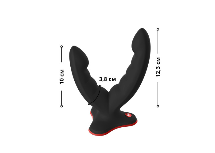 Подвійний фалоімітатор Fun Factory RYDE black, гнучкі стовбури, присоска Подвійний фалоімітатор Fun Factory RYDE black, гнучкі стовбури, присоска