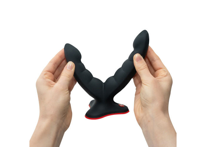 Подвійний фалоімітатор Fun Factory RYDE black, гнучкі стовбури, присоска Подвійний фалоімітатор Fun Factory RYDE black, гнучкі стовбури, присоска