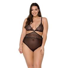 Боді Passion AMBERLY BODY 4XL/5XL black, асиметричний крій, мереживний ліф, золота нитка Боді Passion AMBERLY BODY 4XL/5XL black, асиметричний крій, мереживний ліф, золота нитка