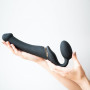 Безремінний страпон з вібрацією Strap-On-Me Vibrating Black M, діаметр 3,8см, пульт ДК, регульований Безремінний страпон з вібрацією Strap-On-Me Vibrating Black M, діаметр 3,8см, пульт ДК, регульований