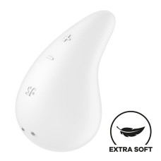 Вібратор для зовнішньої стимуляції Satisfyer Dew Drop White, 2 мотори, 12 режимів, м’який корпус