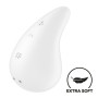Вібратор для зовнішньої стимуляції Satisfyer Dew Drop White, 2 мотори, 12 режимів, м’який корпус