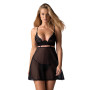 Бебі-дол Obsessive Nutris babydoll & thong XL/2XL Бебі-дол Obsessive Nutris babydoll & thong XL/2XL