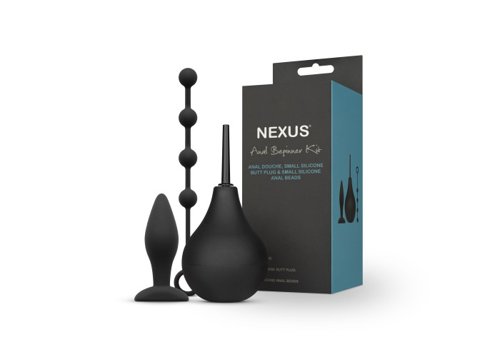 Набір новачка для анальної стимуляції Nexus ANAL BEGINNER KIT, спринцівка, анальне намисто і пробка Набір новачка для анальної стимуляції Nexus ANAL BEGINNER KIT, спринцівка, анальне намисто і пробка