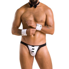 Комплект еротичної чоловічої білизни Passion 036 ALFRED XXL/XXXL Black, труси, комірець, манжети Комплект еротичної чоловічої білизни Passion 036 ALFRED XXL/XXXL Black, труси, комірець, манжети